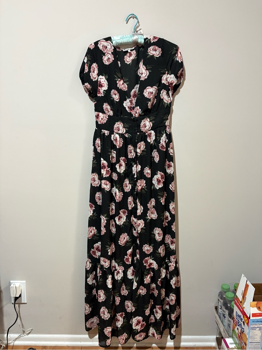 Charlotte russe black floral maxi dress